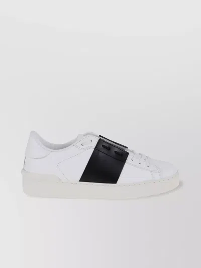 Valentino Garavani Valentino Calfskin Sneakers With Contrasting Bands And Rubber Studs In White