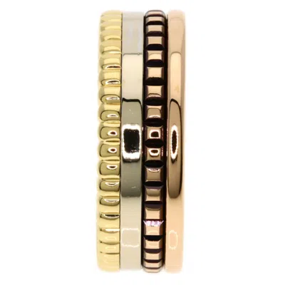 Pre-owned Boucheron Pink White Yellow Band Ring () In Multi
