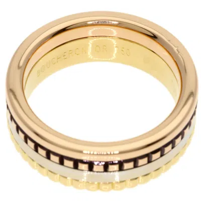 Pre-owned Boucheron Pink White Yellow Band Ring () In Multi