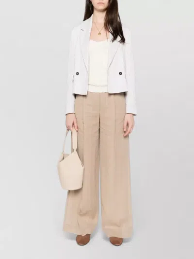 Brunello Cucinelli Cotton Trousers Wide Leg Side And Back Pockets In Pink