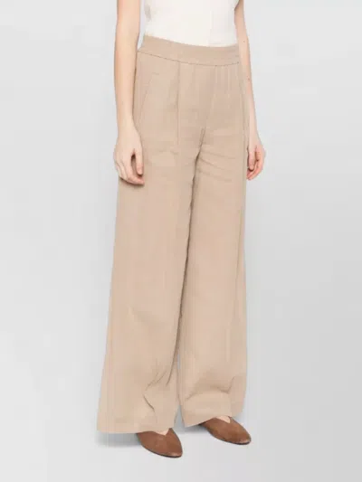 Brunello Cucinelli Cotton Trousers Wide Leg Side And Back Pockets In Pink