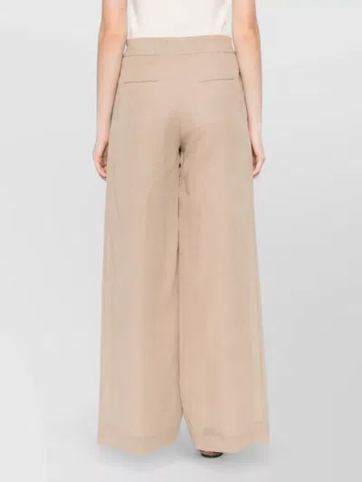 Brunello Cucinelli Cotton Trousers Wide Leg Side And Back Pockets In Pink