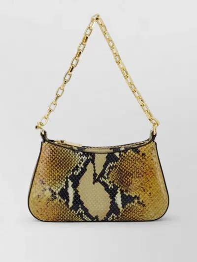 Alexander Mcqueen Mcqueen Mini T-bar Python Print Leather Top Handle Bag In Animal Print