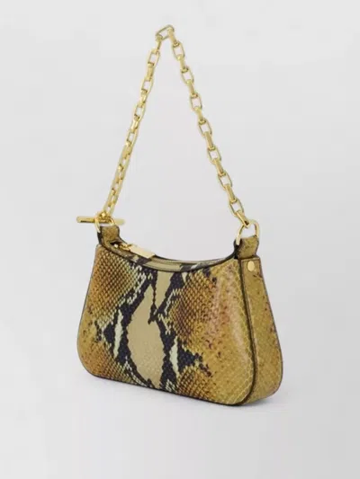 Alexander Mcqueen Mcqueen Mini T-bar Python Print Leather Top Handle Bag In Animal Print