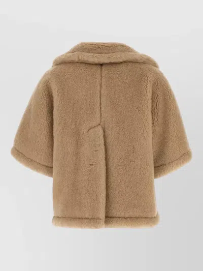Max Mara Alpaca And Cashmere Blend Teddy Bear Shawl In Brown