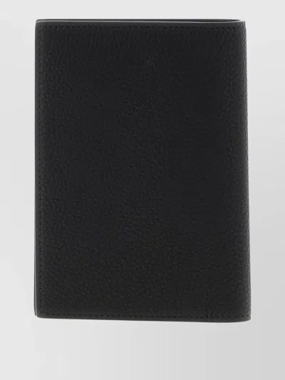 Tom Ford Textured Leather Passport Travel Card Holder In Black
