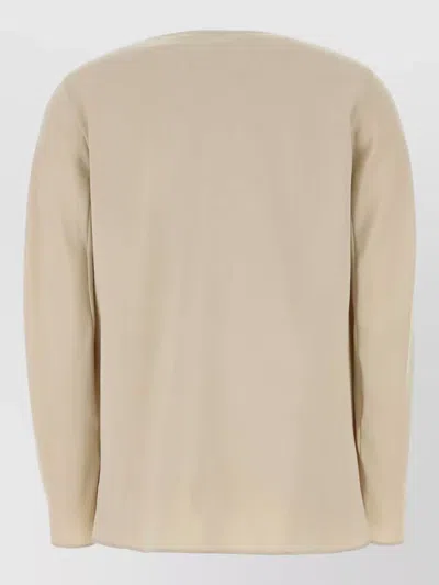 Max Mara Stretch Silk Mitico Blouse Long Sleeves In Neutral