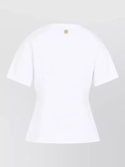 Elisabetta Franchi Crewneck T-shirt With Decorative-buttons In White