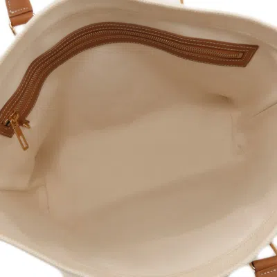 Pre-owned Celine Brown White Canvas Tote Bag () In Multi