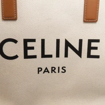 Pre-owned Celine Brown White Canvas Tote Bag () In Multi