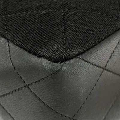 Pre-owned Chanel Black Cotton Leather Shoulder Bag ()
