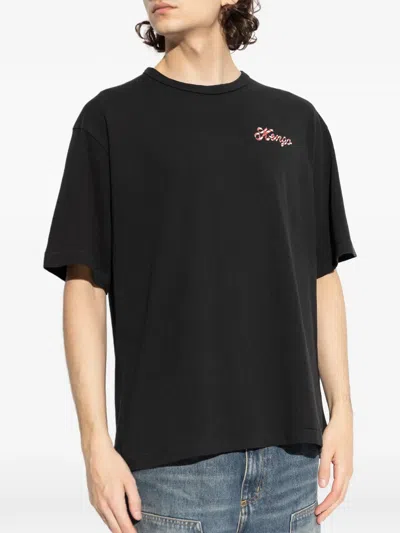 Kenzo Winter Holidays Logo T-shirt In Black