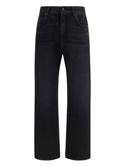 Balmain Men Loose-fit Denim Jeans In Black