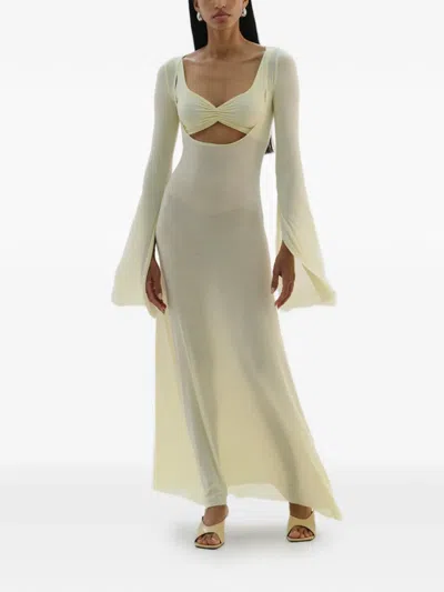 Manurí Nina Flared-detail Maxi Dress In Multi