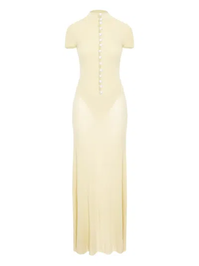 Manurí Mock-neck Maxi Dress In Neutral
