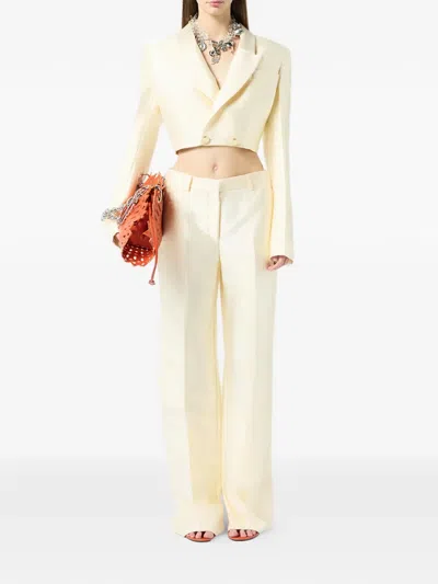 Blumarine Wide-leg Trousers In Neutral