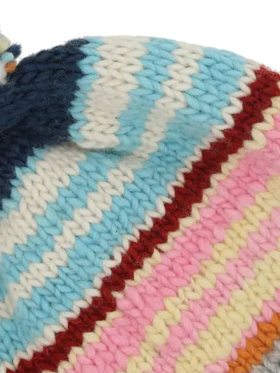 Chamula Striped Pom-pom Beanie In Multi