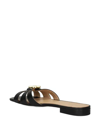Ralph Lauren Buckle-strap Leather Sandals In Black