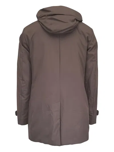 Moorer Vido-skt Hooded Coat In Brown