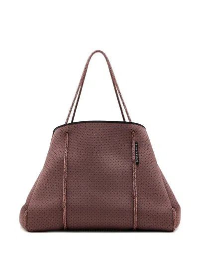 State Of Escape Escape Perforated Blend Tote Bag In Brown