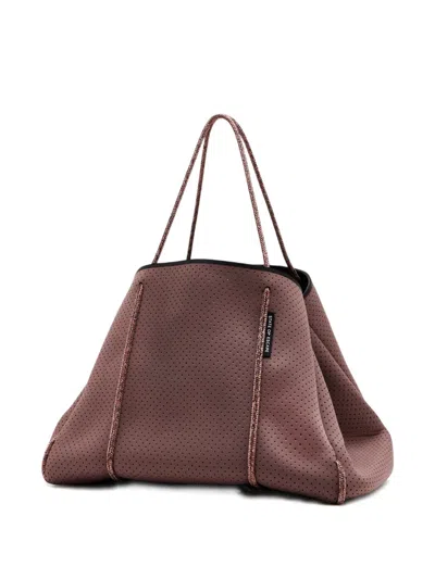 State Of Escape Escape Perforated Blend Tote Bag In Brown