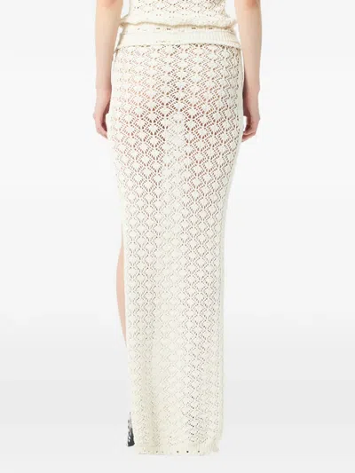 Blumarine Side-split Maxi Skirt In Neutral