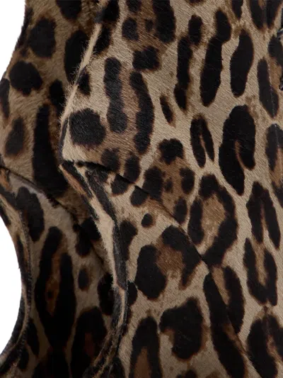 Paris Texas Leopard Print Lace-up Boots In Brown