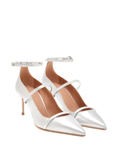 Malone Souliers Ankle Strap Pumps In Silver