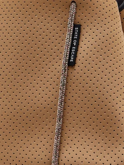 State Of Escape Perforated Shoulder Tote Bag In Brown