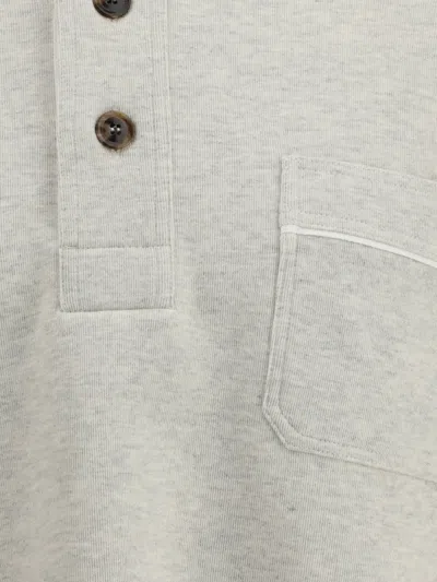 Tom Ford Cotton Sweatshirt With A Partial Front Button Closure In Gray