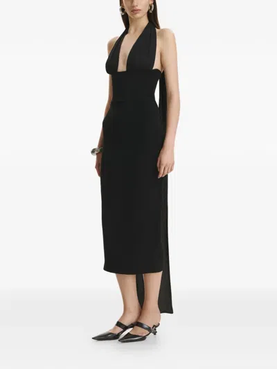 Vestiaire D'un Oiseau Libre Dynamic Midi Dress In Black