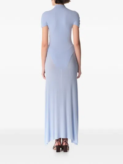 Manurí Pearl-embellished Maxi Dress In Blue