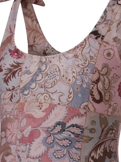 Zimmermann Tie-strap Floral Swimsuit In Brown