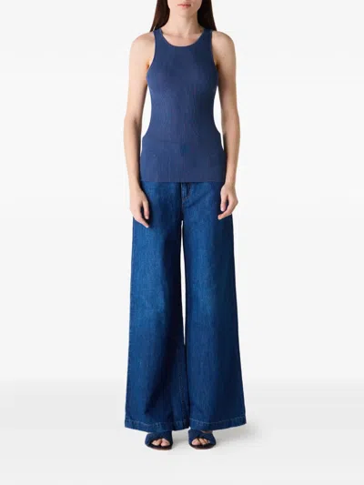 Twp Harbor Ribbed Tank Top In Blue