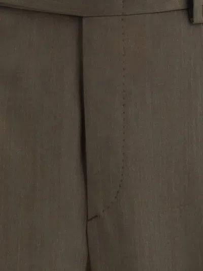 Brioni Capri Pleated Trousers In Brown