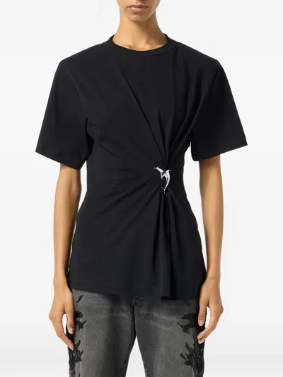 Blumarine Dolphin-detail T-shirt In Black