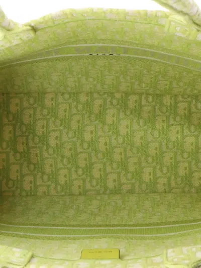 Pre-owned Dior Book Oblique Canvas Large Tote Bag In Green