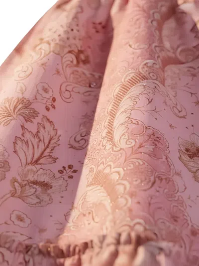 Zimmermann Halterneck Ruffled Dress In Pink