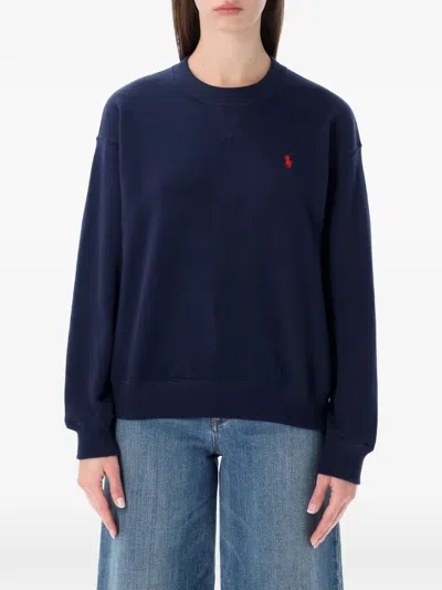 Polo Ralph Lauren Polo Ralph Lauren Cotton Fleece Crewneck Sweatshirt In Blue
