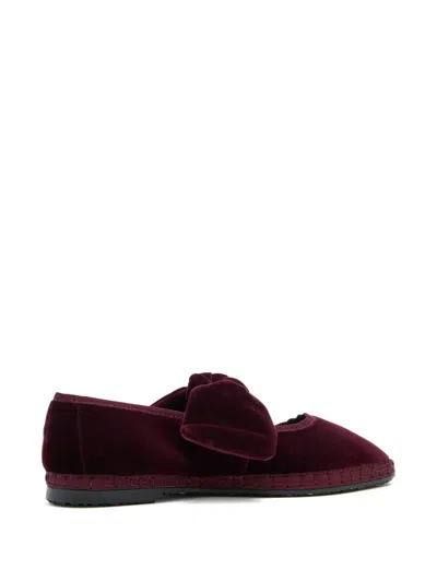 Flabelus Lyra Bow Espadrilles In Burgundy