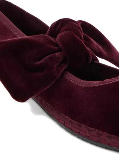 Flabelus Lyra Bow Espadrilles In Burgundy