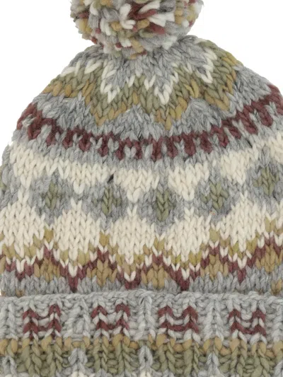 Chamula Fair Isle-pattern Pom-pom Beanie In Multi