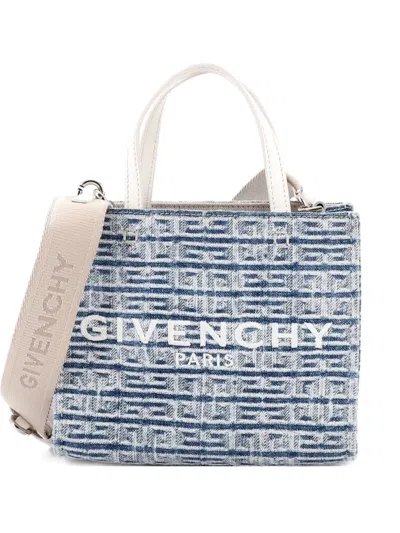 Pre-owned Givenchy G- 4g Denim Mini Tote Bag In Blue