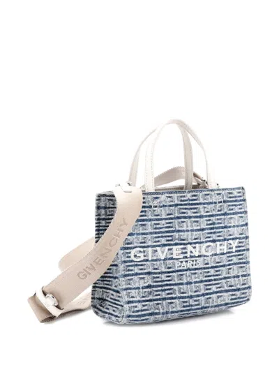 Pre-owned Givenchy G- 4g Denim Mini Tote Bag In Blue