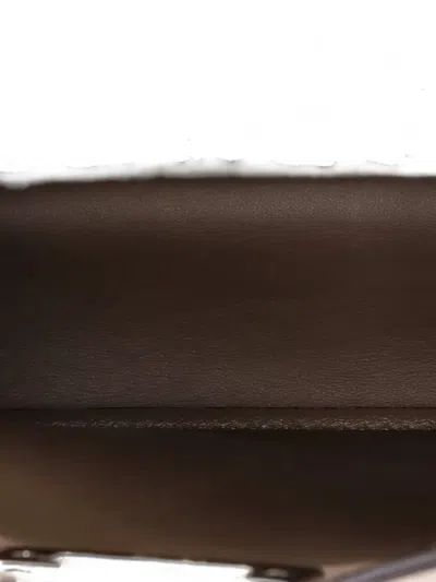 Pre-owned Fendi Logo Side Knot Peekaboo Iseeu Bag Leather Small Satchel In Gray