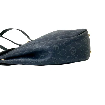 Pre-owned Dior Christian  Navy Leather Pvc Shoulder Bag Tote Bag () In Blue