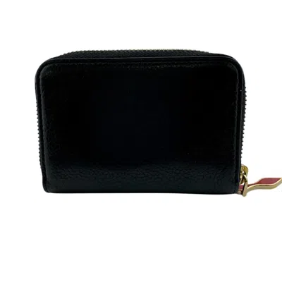 Pre-owned Christian Louboutin Black Leather Coin Purse/coin Case ()