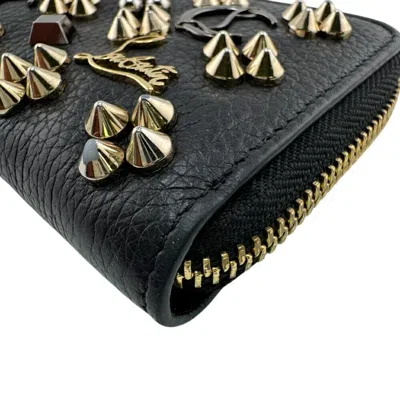 Pre-owned Christian Louboutin Black Leather Coin Purse/coin Case ()