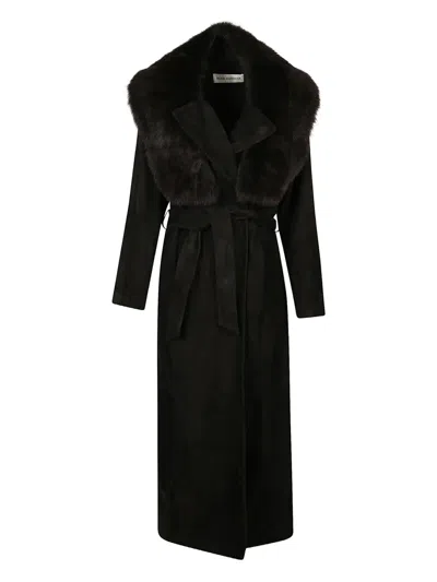 Nour Hammour Briona Belted Coat In Black