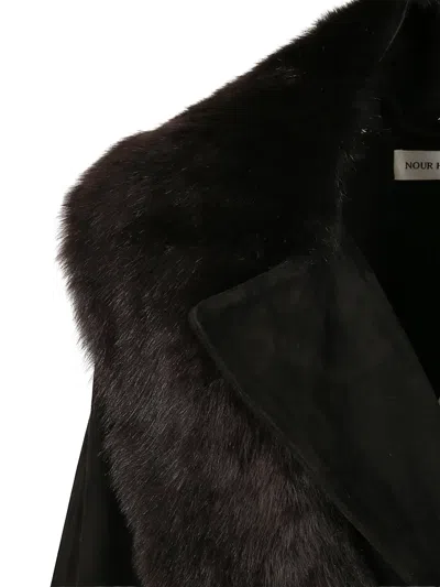 Nour Hammour Briona Belted Coat In Black